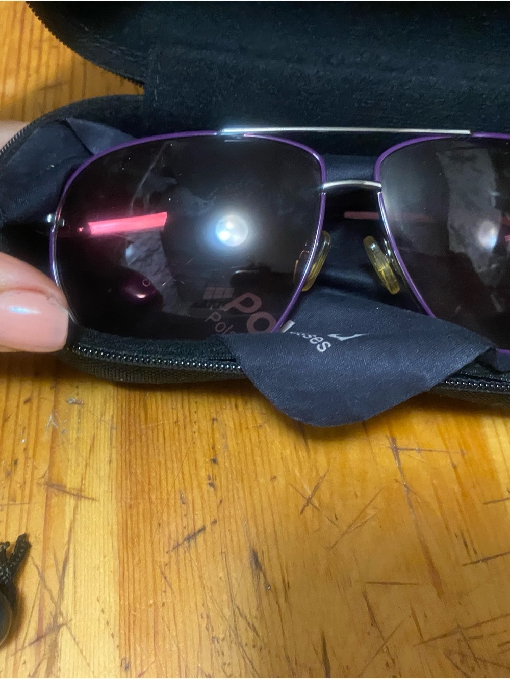 Polaroid Women's Aviator Sunglasses in Purple and Black